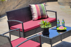 Aver Outdoor Sofa Set 2 Seater , 2 Single seater and 1 Center Table Set (Black)