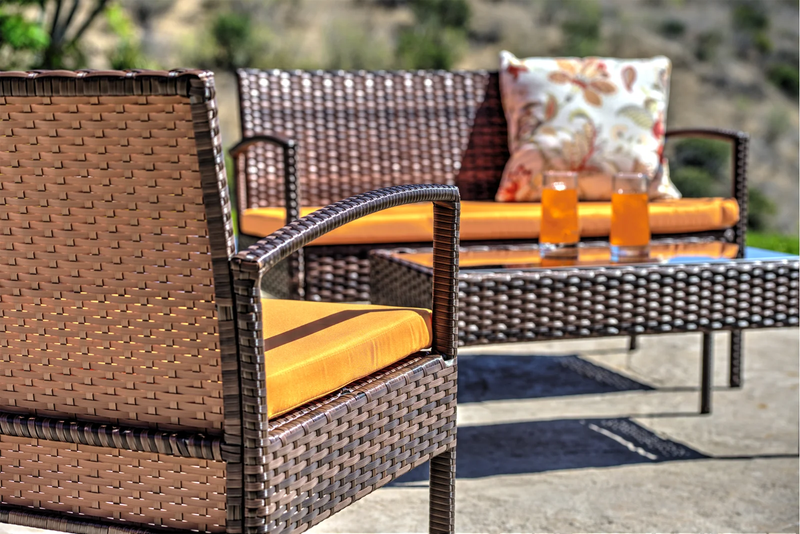 Clone Outdoor Sofa Set 2 Seater , 2 Single seater and 1 Center Table Set (Brown)