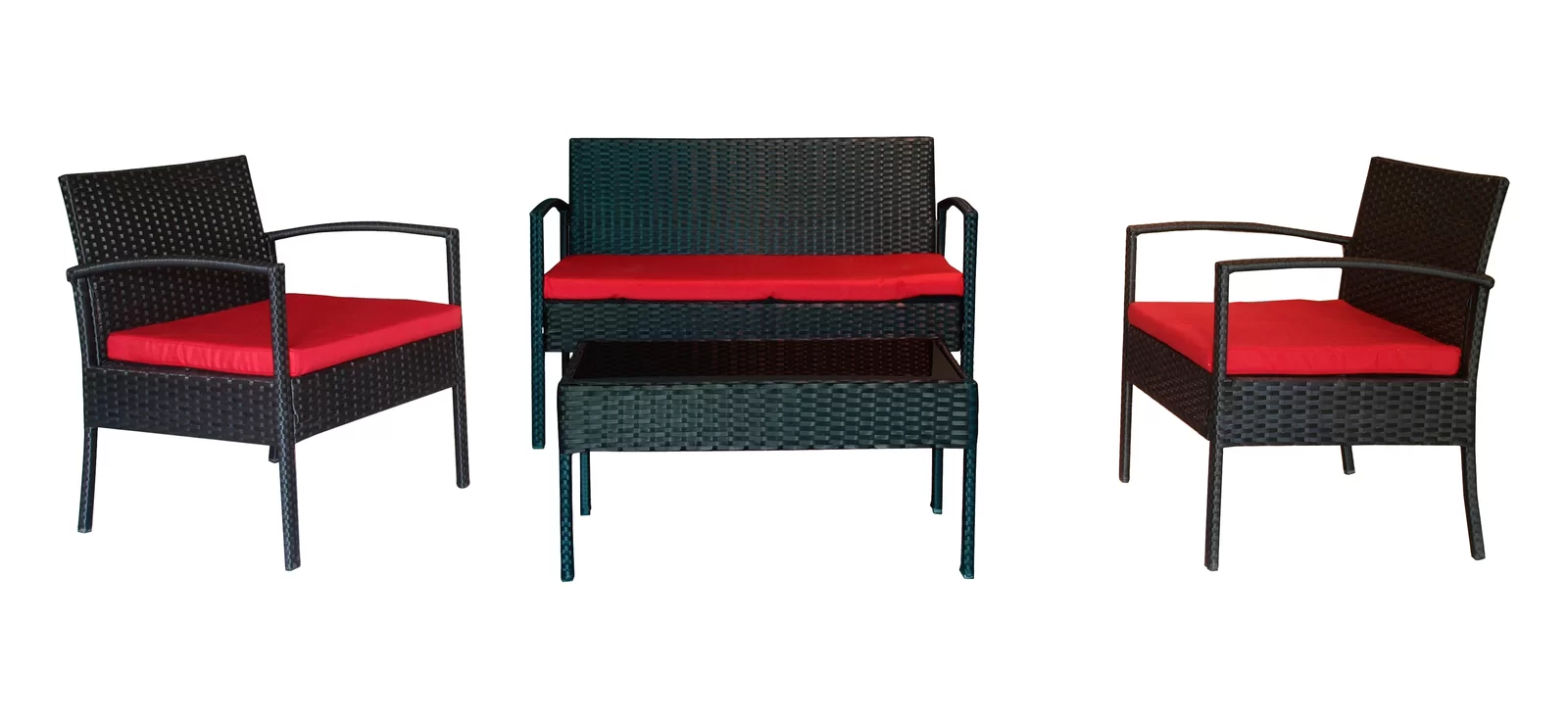 Aver Outdoor Sofa Set 2 Seater , 2 Single seater and 1 Center Table Set (Black)