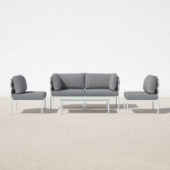 Ilin Outdoor Garden Balcony Sofa Set 2 Seater, 2 Single seater and 1 Center Table Set Braid & Rope