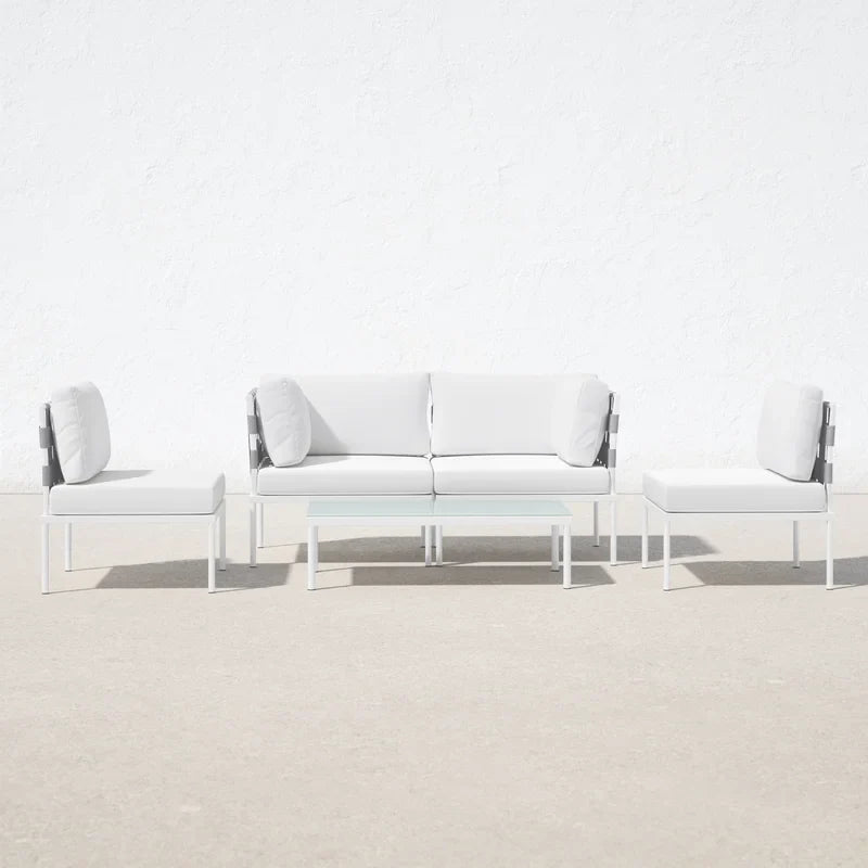Ilin Outdoor Garden Balcony Sofa Set 2 Seater, 2 Single seater and 1 Center Table Set Braid & Rope