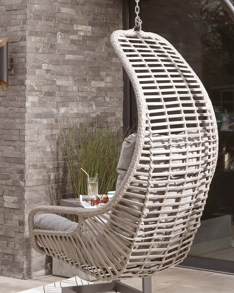 Edmondo Single Seater Hanging Swing With Stand For Balcony , Garden Swing (Grey)