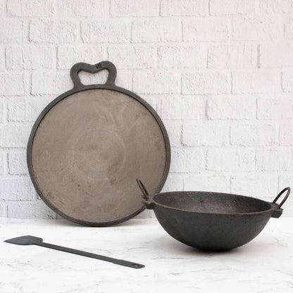 Cast Iron Combo: Kadai,Tawa ,Dosa Ladle