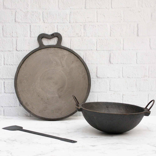 Cast Iron Combo: Kadai,Tawa ,Dosa Ladle