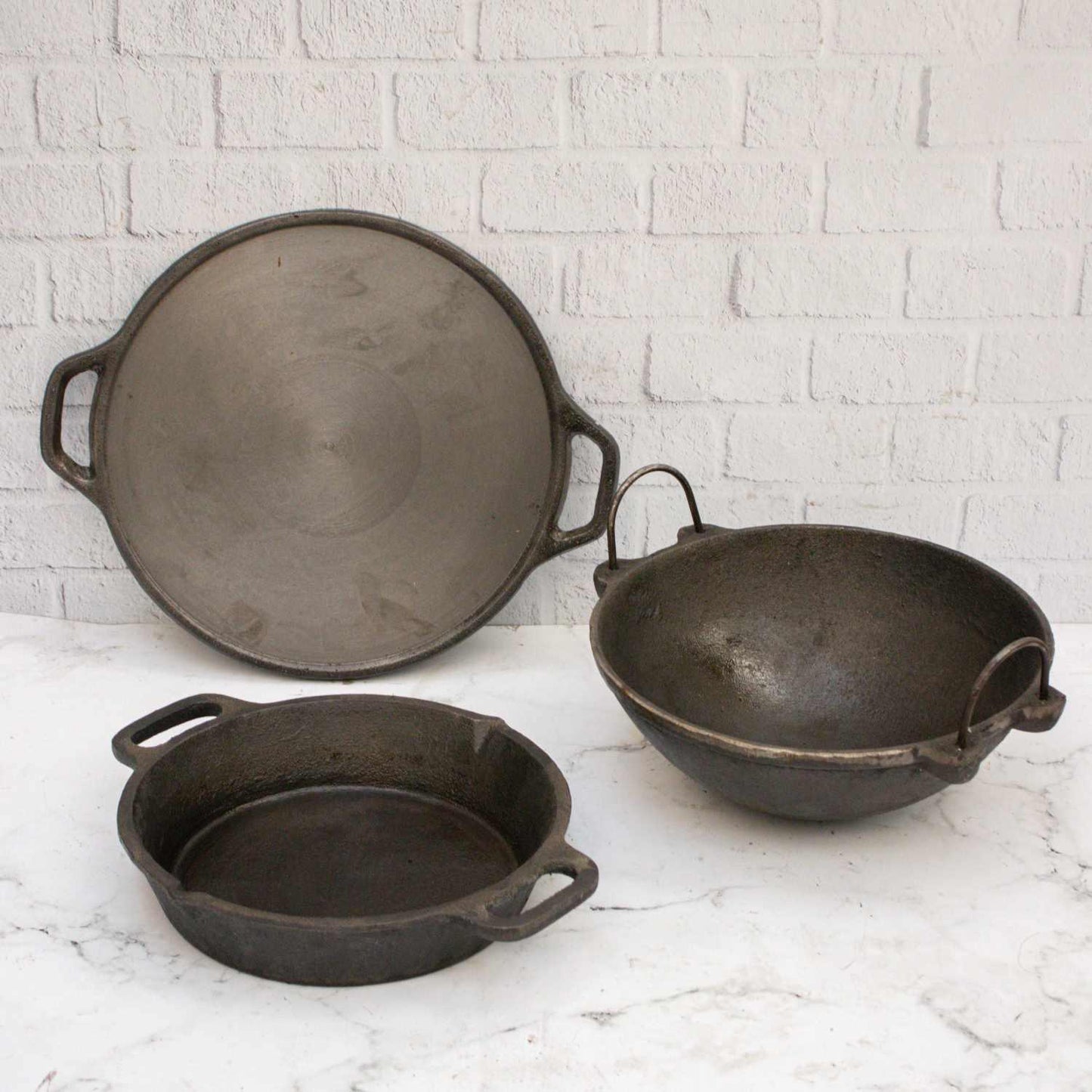 Cast Iron Combo : Kadai, Tawa, Skillet