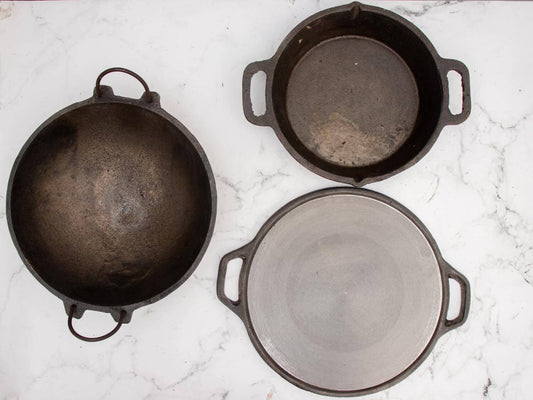 Cast Iron Combo : Kadai, Tawa, Skillet