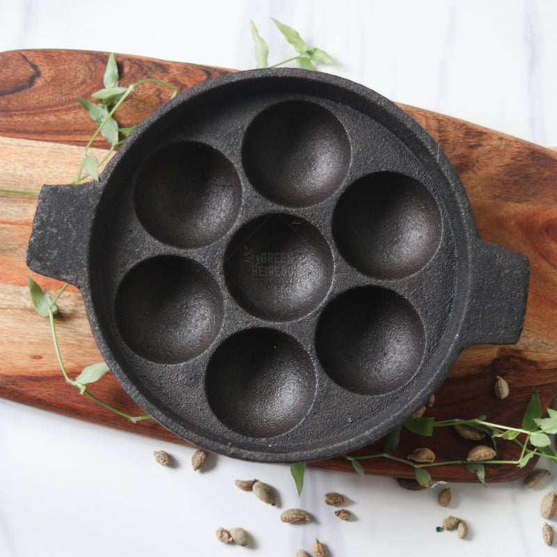 Cast Iron Paniyaram Pan by Velanstore