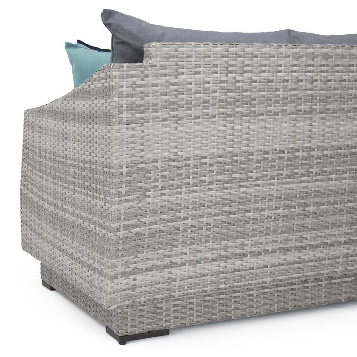 Floriana Outdoor Patio Sofa Set 3 Seater, 2 Single Seater , 2 Footstool , 1 Side table and 1 Center Table (Silver)