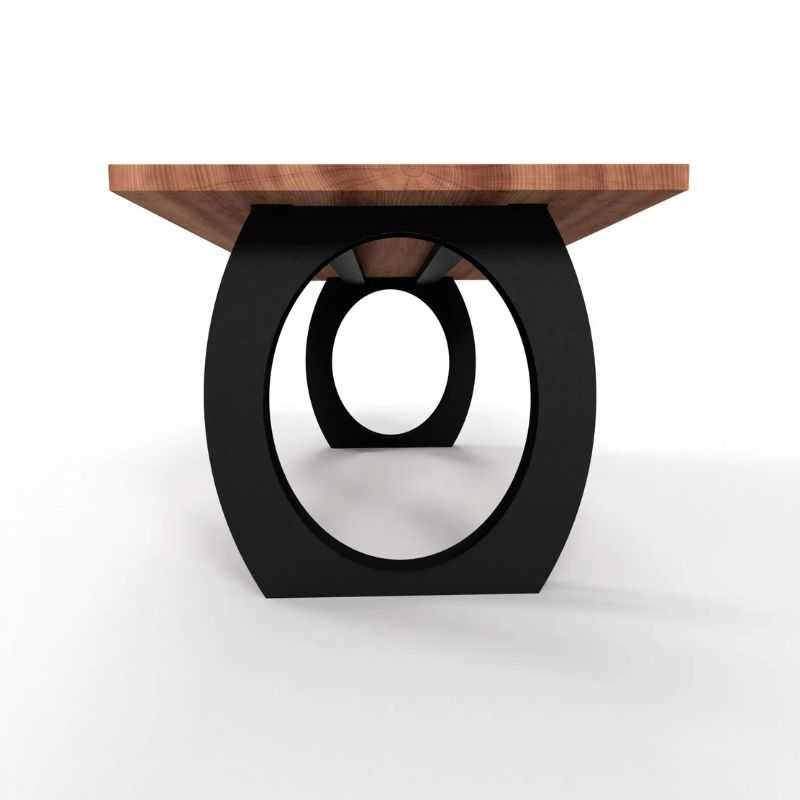 Round Table Base Circular Modern Legs Sleek Black Iron for Dining & Office Interiors
