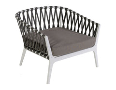 Mazzanti Outdoor Sofa Set 2 Seater , 2 Single seater and 1 Center Table (White + Brown) Braided & Rope
