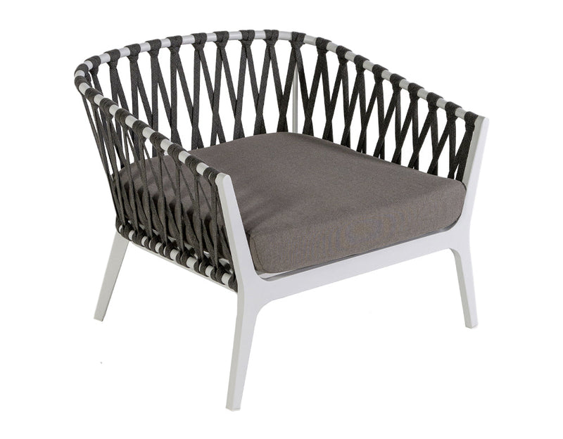 Mazzanti Outdoor Sofa Set 2 Seater , 2 Single seater and 1 Center Table (White + Brown) Braided & Rope