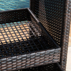 KNOX Outdoor Patio Bar Serving Cart (Dark Brown)