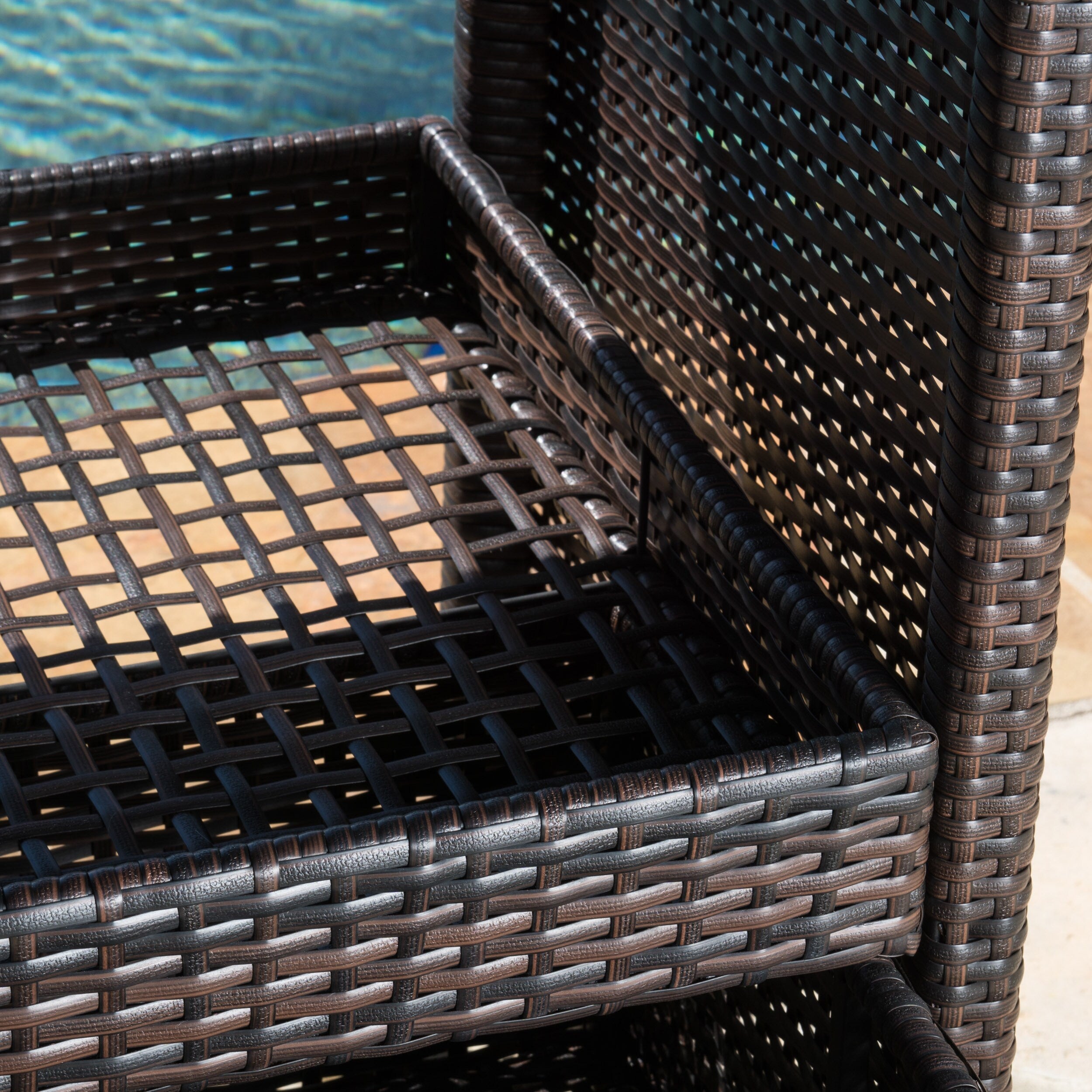 KNOX Outdoor Patio Bar Serving Cart (Dark Brown)