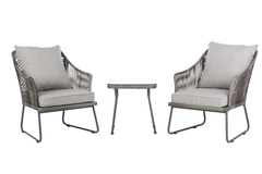 Aadhan Outdoor Patio Seating Set 2 Chairs and 1 Table Set (Grey)