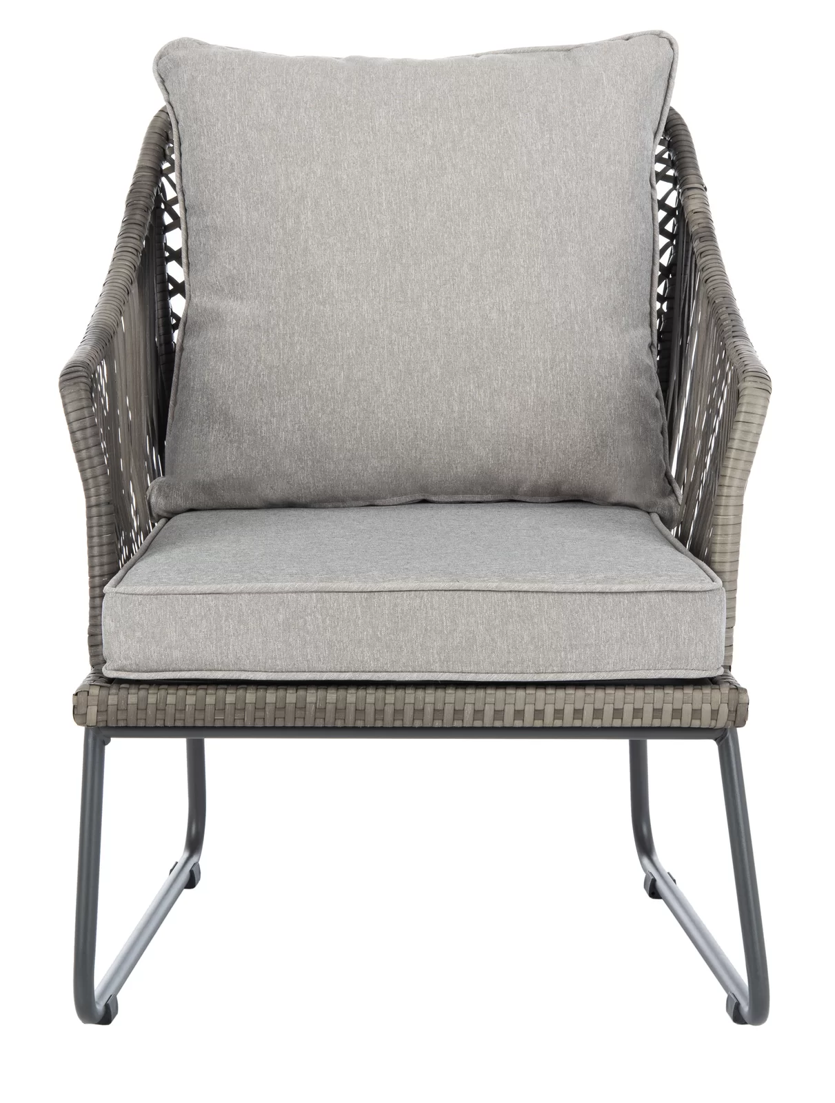 Aadhan Outdoor Patio Seating Set 2 Chairs and 1 Table Set (Grey)