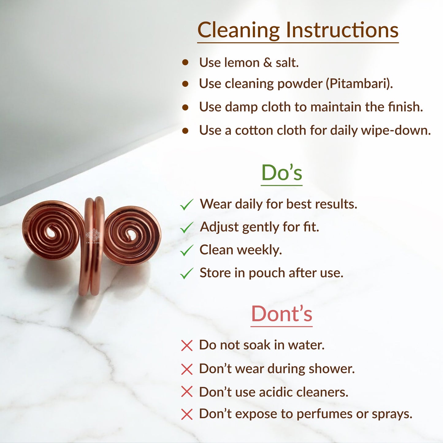 Pure Copper Spiral Ring Adjustable Unisex Fashion Ring