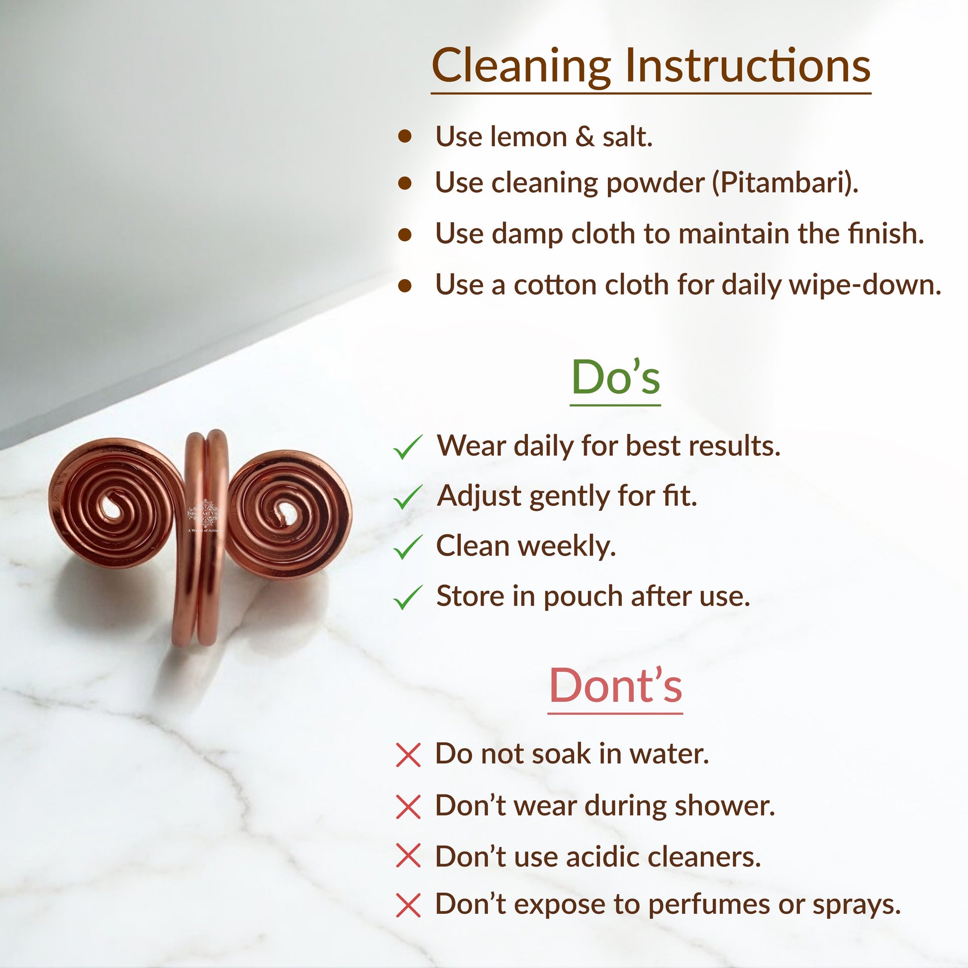 Pure Copper Spiral Ring Adjustable Unisex Fashion Ring