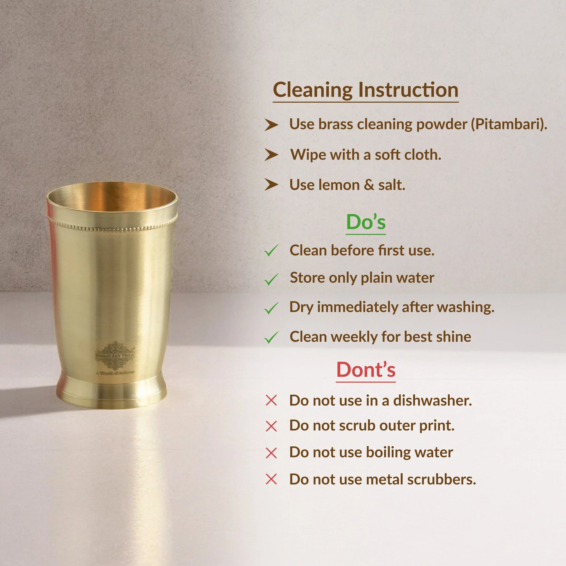 Pure Brass Matt Finish Glass