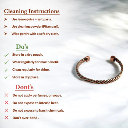 Copper Brass Fashionable Spiral Unisex Kada for Wellness & Gifting