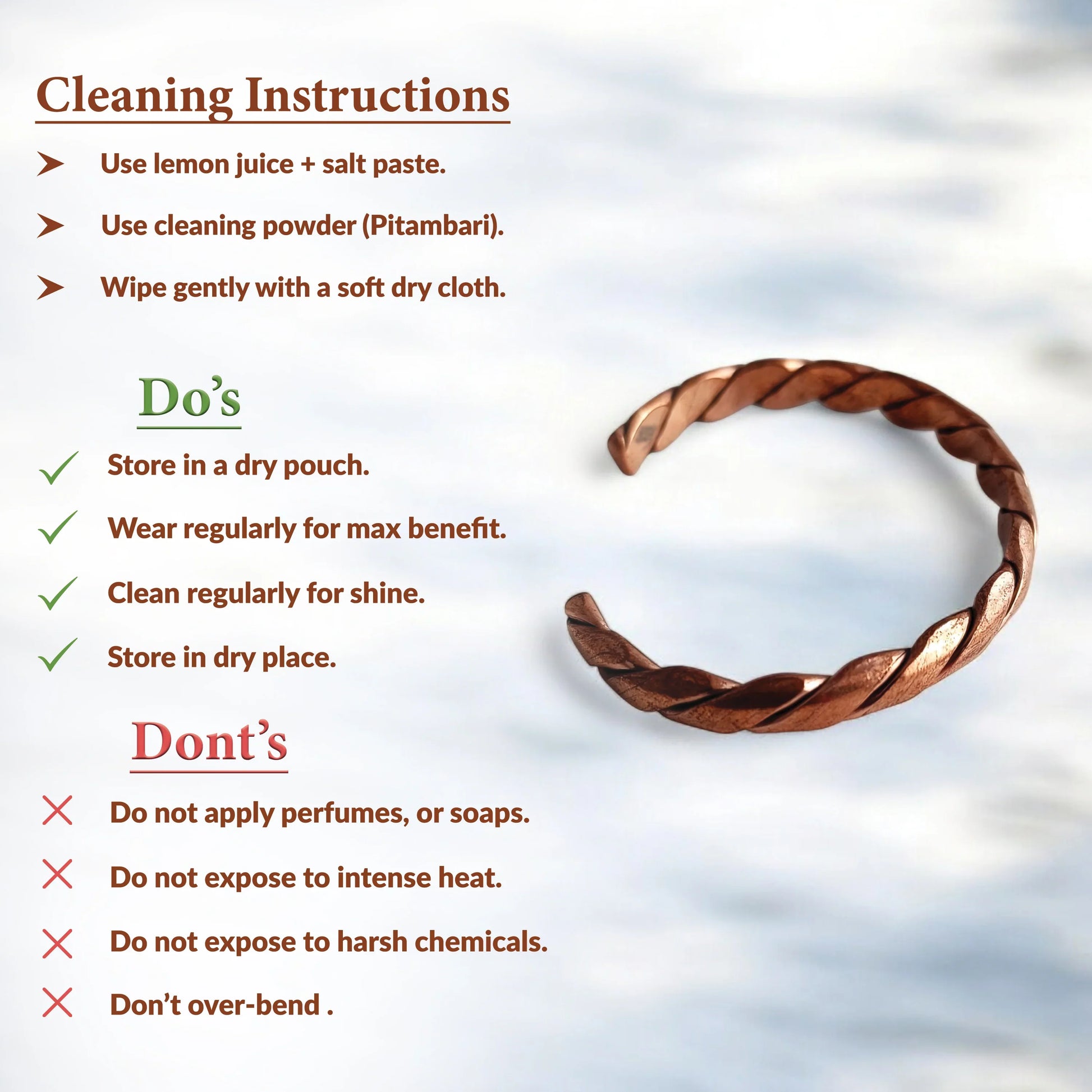 Pure Copper Bangle with Magnet Handcrafted Bangle