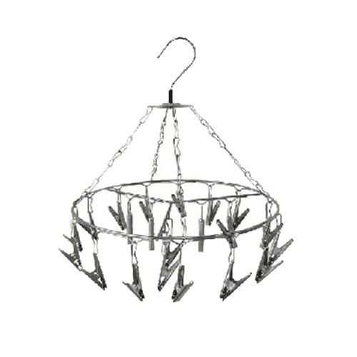 Sock Drying Hanger, Multi Clip Clothes Drying Hanger Reasonable Spacing for Shirts (No Loop Round)