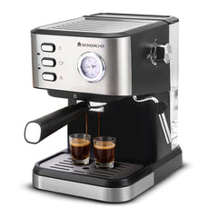 Wonderchef Regenta 19 bar Espresso Coffee Maker | Espresso, Cappuccino, Latte, Mocha, Cold Coffee| Adjustable Milk Froth
