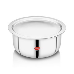 Praylady Triplus+ Triply Cooking Pot with Lid (14–28 cm) | Induction & Gas Compatible | Ideal for Pasta, Noodles, Soups & Stews
