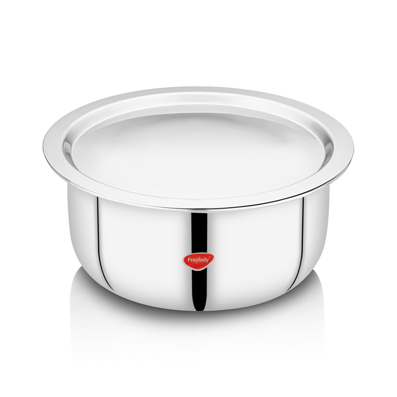 Praylady Triplus+ Triply Cooking Pot with Lid (14–28 cm) | Induction & Gas Compatible | Ideal for Pasta, Noodles, Soups & Stews