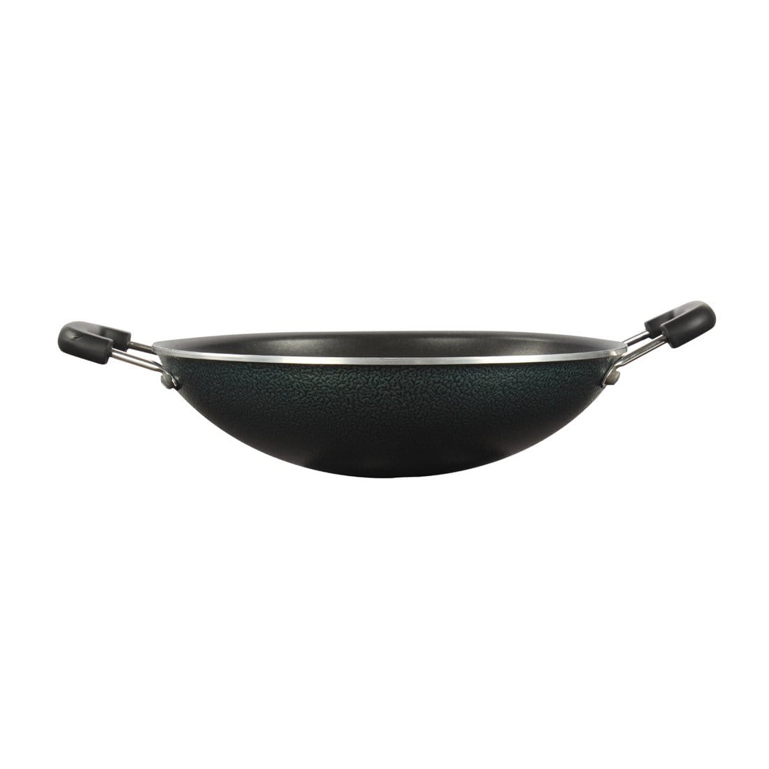 Appachetty Breakfast Pan with Lid | Nonstick Cookware | Appachatty | Chetty Pan | Appam Patra | Round Bottom Kadai | 3mm Thick | Black 22 cm | 1 Year Warranty