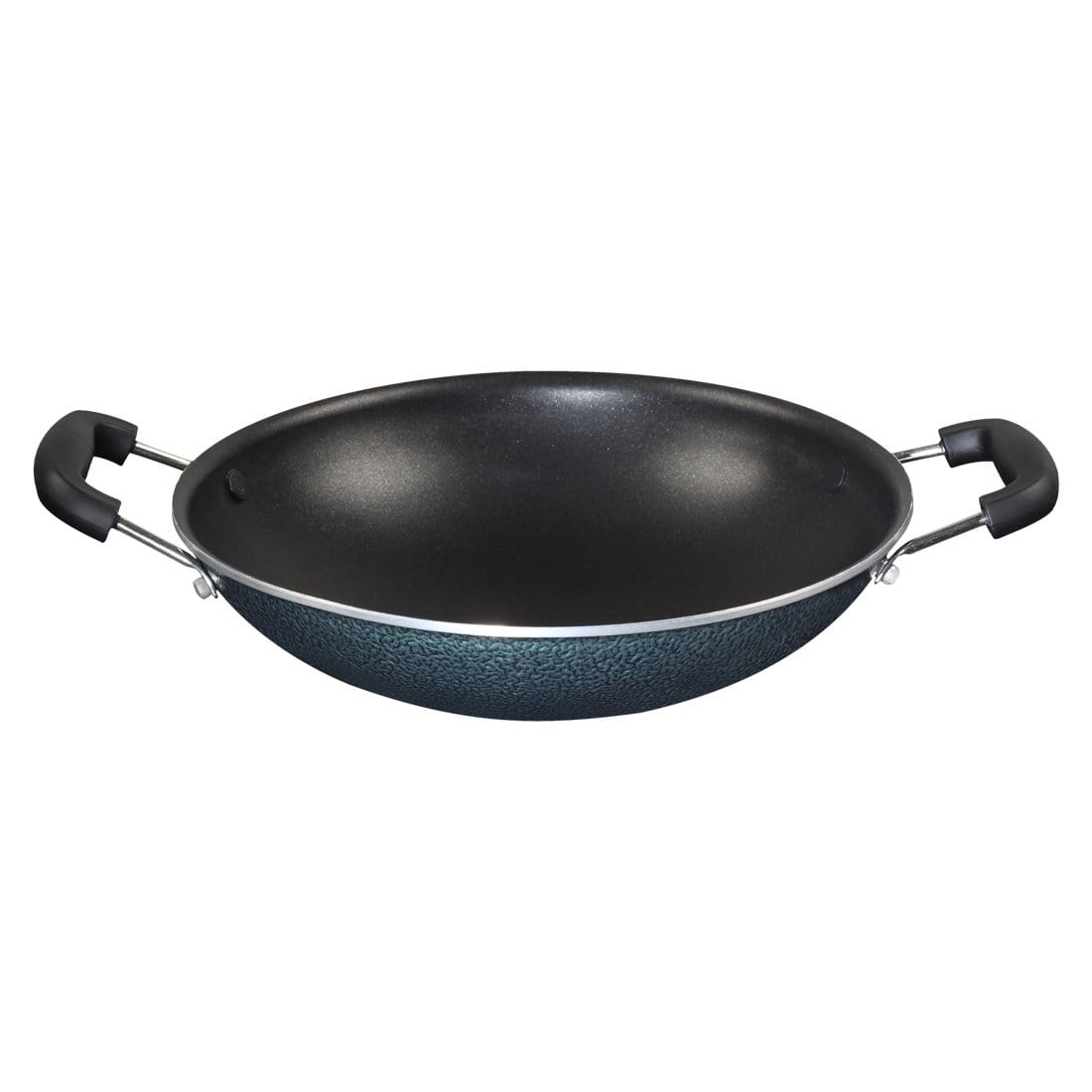Appachetty Breakfast Pan with Lid | Nonstick Cookware | Appachatty | Chetty Pan | Appam Patra | Round Bottom Kadai | 3mm Thick | Black 22 cm | 1 Year Warranty