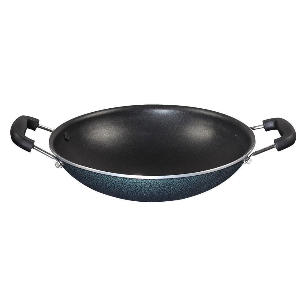 Appachetty Breakfast Pan with Lid | Nonstick Cookware | Appachatty | Chetty Pan | Appam Patra | Round Bottom Kadai | 3mm Thick | Black 22 cm | 1 Year Warranty