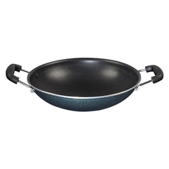 Wonderchef Renewed Appachetty Breakfast Pan with Lid | Nonstick Cookware | Appachatty | Chetty Pan | Appam Patra | Round Bottom Kadai | 3mm Thick | Black 22 cm