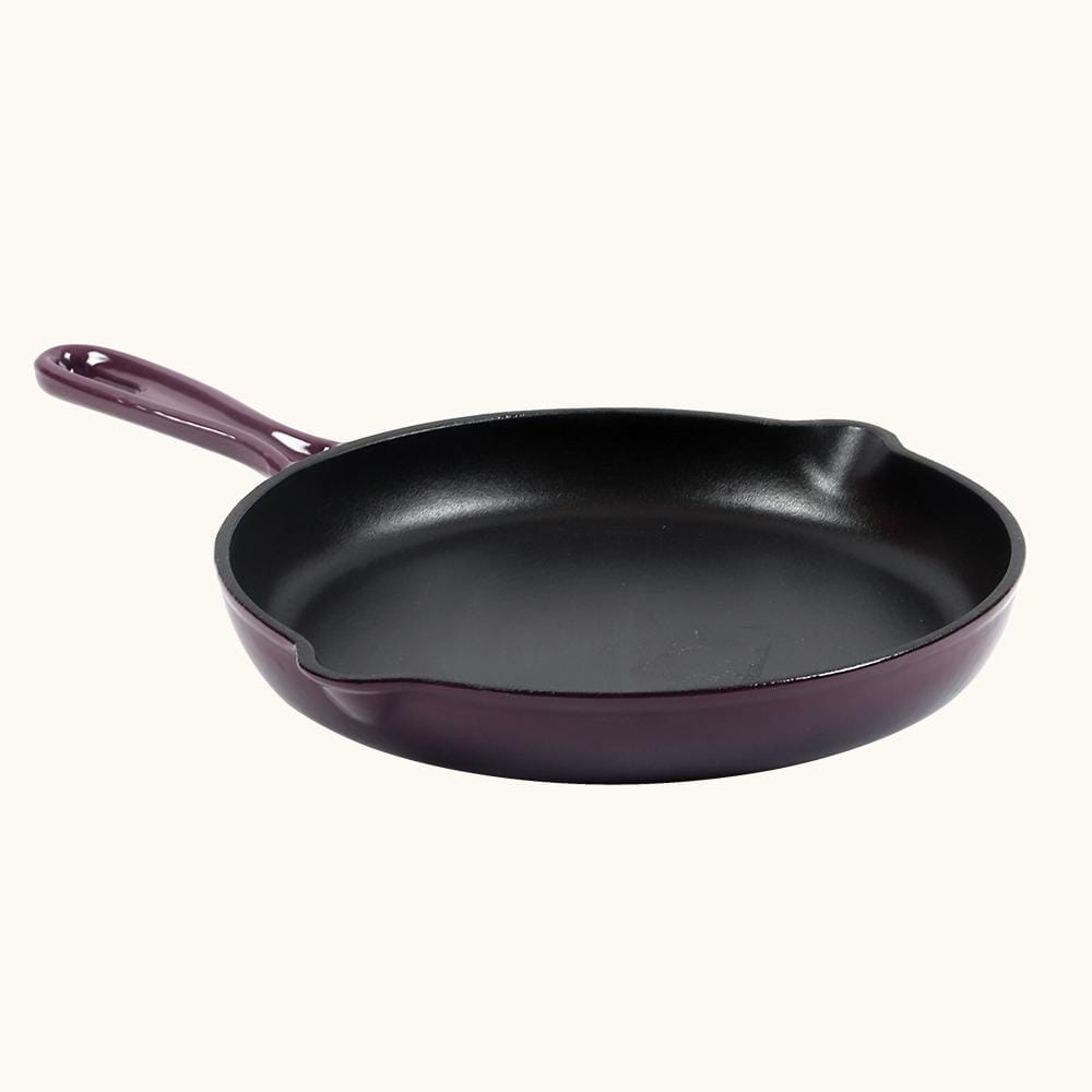 Ferro Cast-iron 26 cm Frying Pan, Corrosion-Resistant Coating, Compatible on Induction, 1.6 L, 5 Years Warranty, Purple