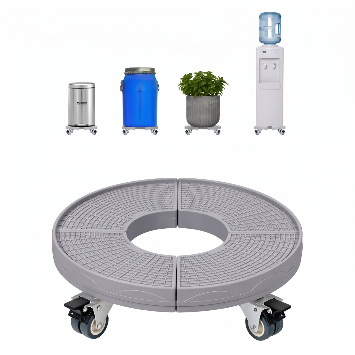 Corvids Heavy Duty Stainless Steel Modern Plant Stand for Indoor & Outdoor Use | 2-Year Warranty | Adjustable Platform with 360 Rotating Wheels & Lock - 150 Kg Capacity (Grey)-1