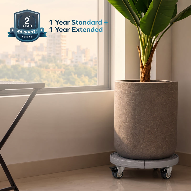 Corvids Heavy Duty Stainless Steel Modern Plant Stand for Indoor & Outdoor Use | 2-Year Warranty | Adjustable Platform with 360 Rotating Wheels & Lock - 150 Kg Capacity (Grey)-7
