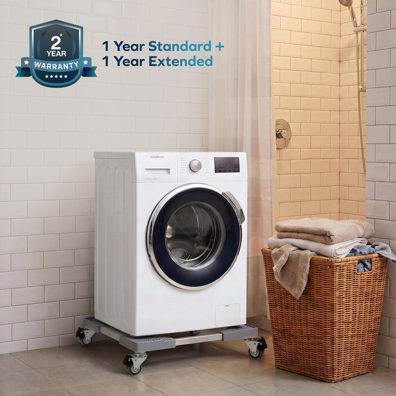 Corvids Adjustable Washing Machine Stand with Wheels | 2-Year Warranty | Refrigerator, Air Cooler & Dishwasher Trolley, 360° Rotating Lockable Wheels, Anti-Skid Grid Platform, 150 KG Capacity (Grey)-8