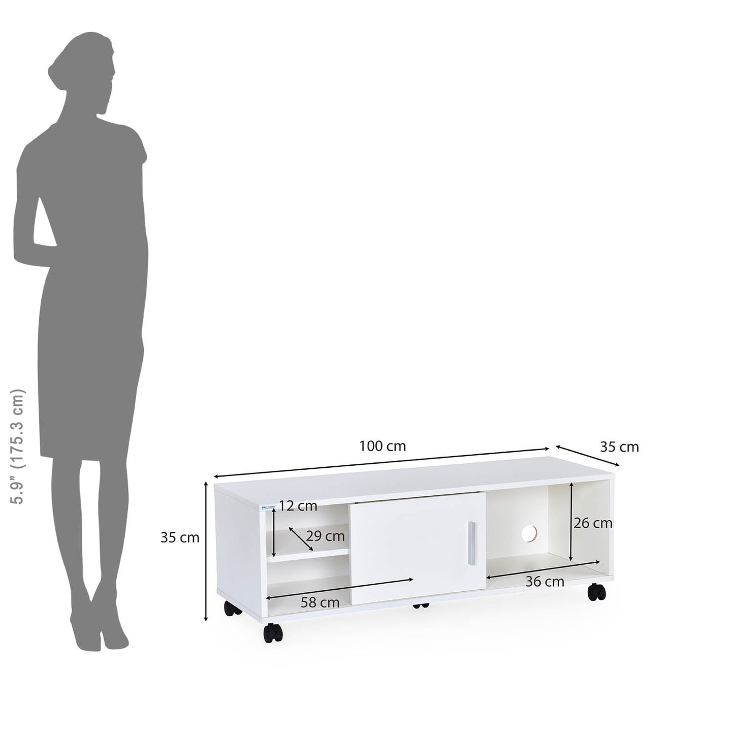 Nilkamal Cora TV Unit (Frosty White)