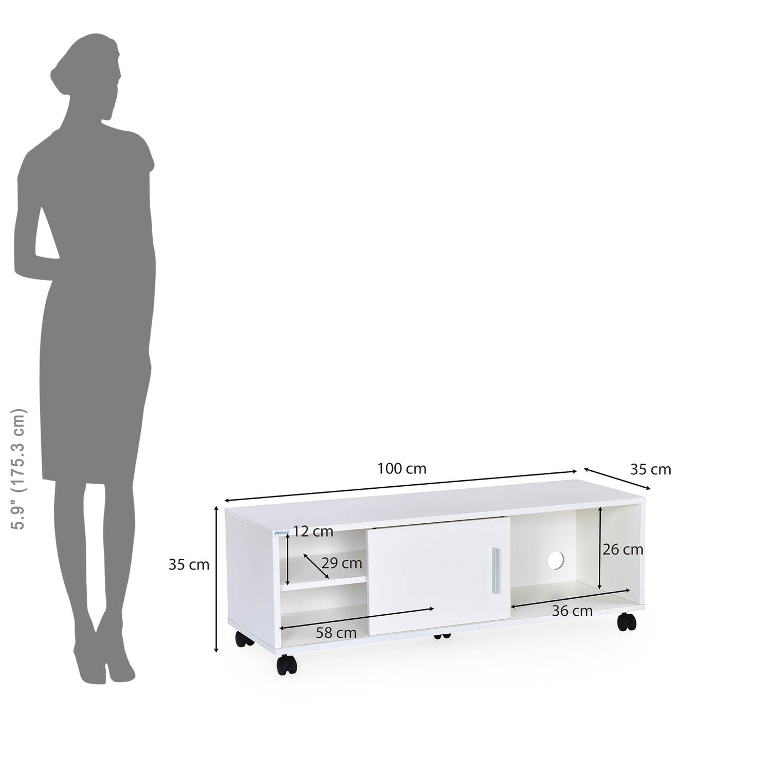 Nilkamal Cora TV Unit (Frosty White)