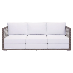 Coco Outdoor Sofa Set 3 Seater , 2 Single seater and 1 Center Table (White+ Brown)