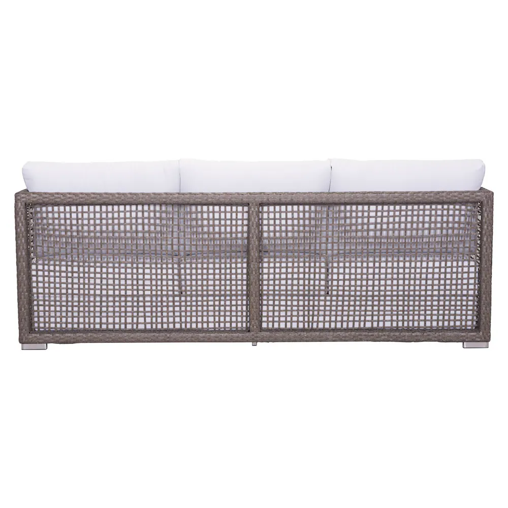 Coco Outdoor Sofa Set 3 Seater , 2 Single seater and 1 Center Table (White+ Brown)