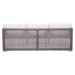 Coco Outdoor Sofa Set 3 Seater , 2 Single seater and 1 Center Table (White+ Brown)