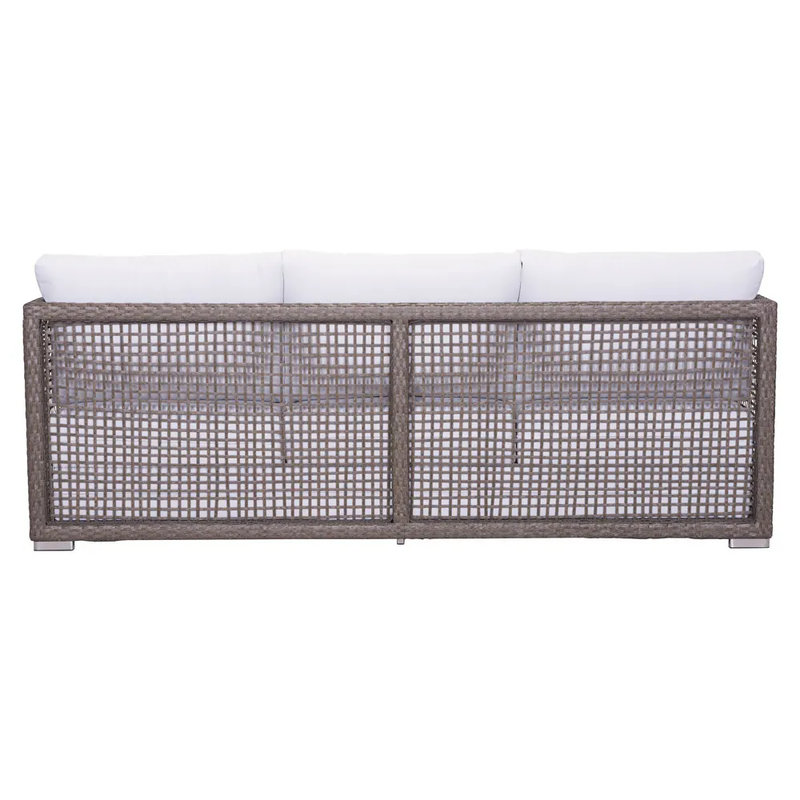 Coco Outdoor Sofa Set 3 Seater , 2 Single seater and 1 Center Table (White+ Brown)