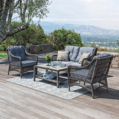 Mishil Outdoor Sofa Set 2 Seater, 2 Single seater and 1 Center Table (Grey)