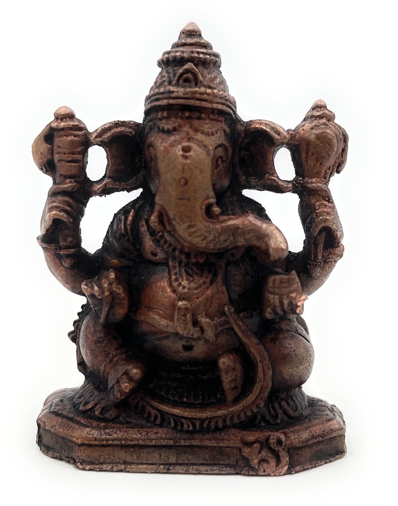 Handcrafted Copper Ganesha Idol, Lord Ganapati Vinayaka Murti for Home Temple, Pooja, Vastu & Spiritual Decor,Brown, 2.5 Inch, 1 Piece