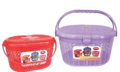 Picnic Basket For Cloth| Pet Basket| Multipurpose Shopping Basket with Lid-1