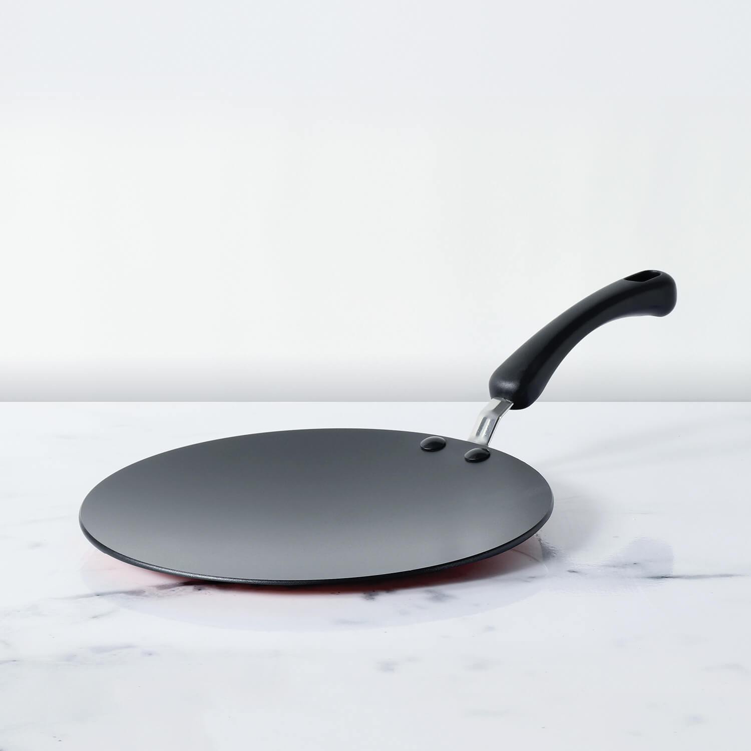 Meyer Premium Non-Stick Curved Roti Tawa, 26cm, Orange (5mm thick)