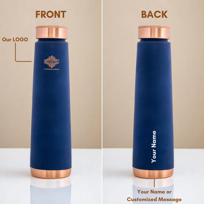 Personalized Copper Pyramid Shape Silk Finish Water Bottle