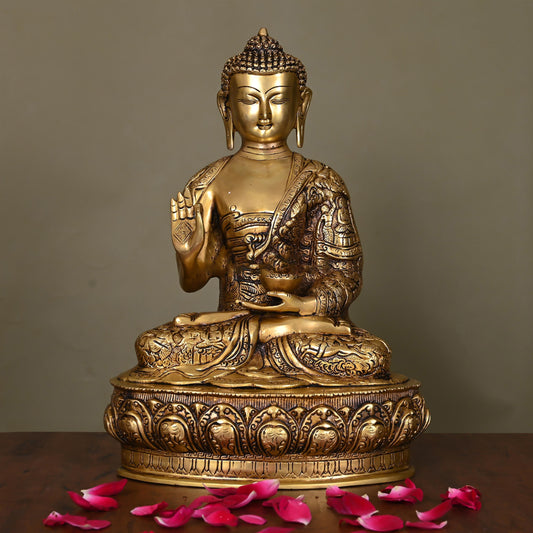 Brass Superfine Blessing Buddha (14.5 Inch)