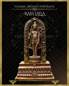 Ayodhya Ramlalla Panchaloha Bronze Icon - 6" with arch