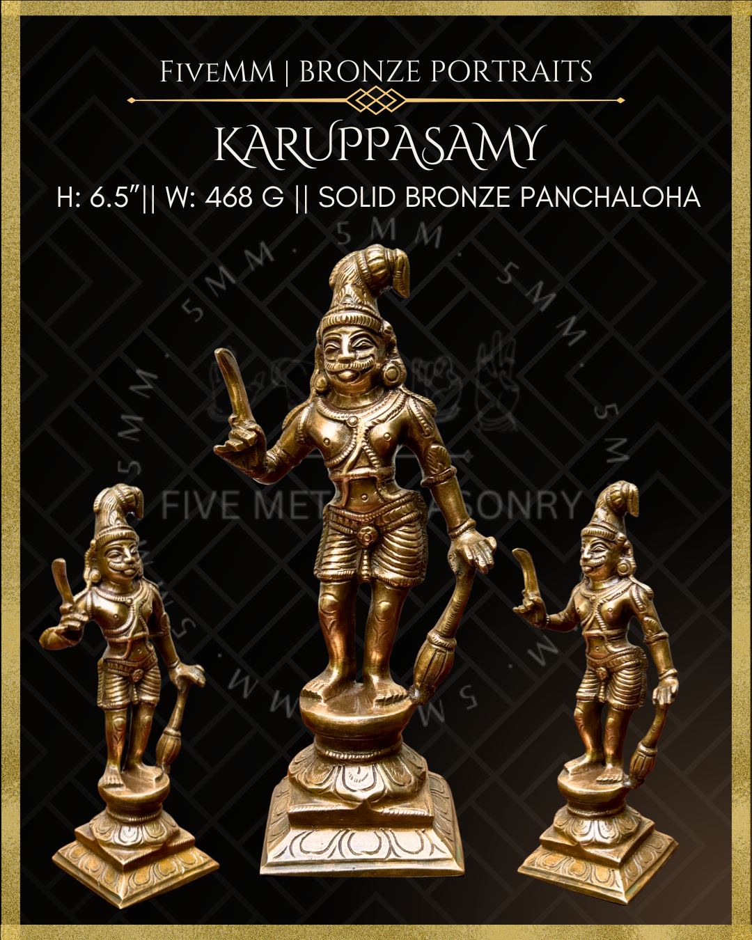 Karuppasamy Panchaloha Bronze Icon - 6.5"
